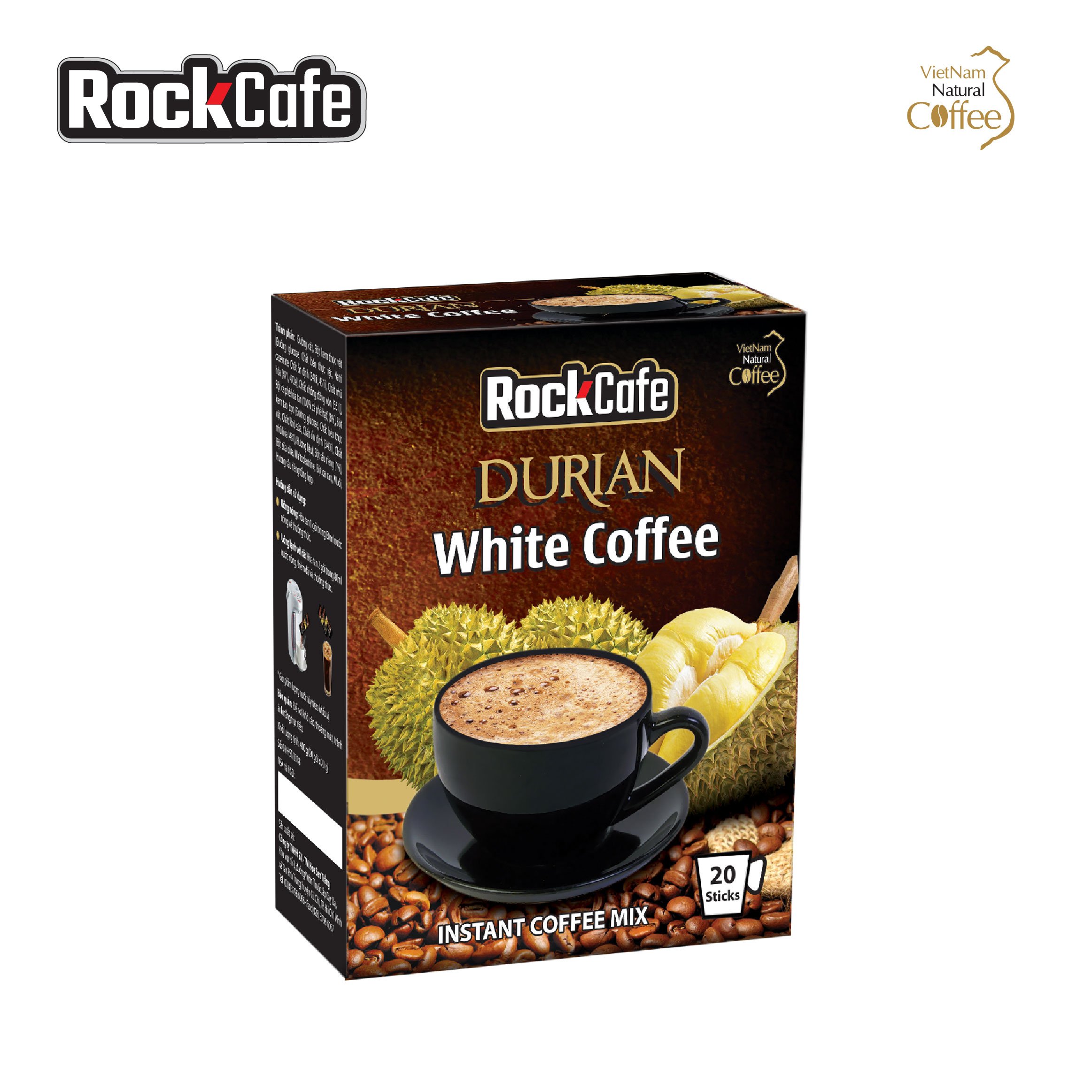 Hộp 20 gói Cà phê Sầu riêng ROCKCAFE