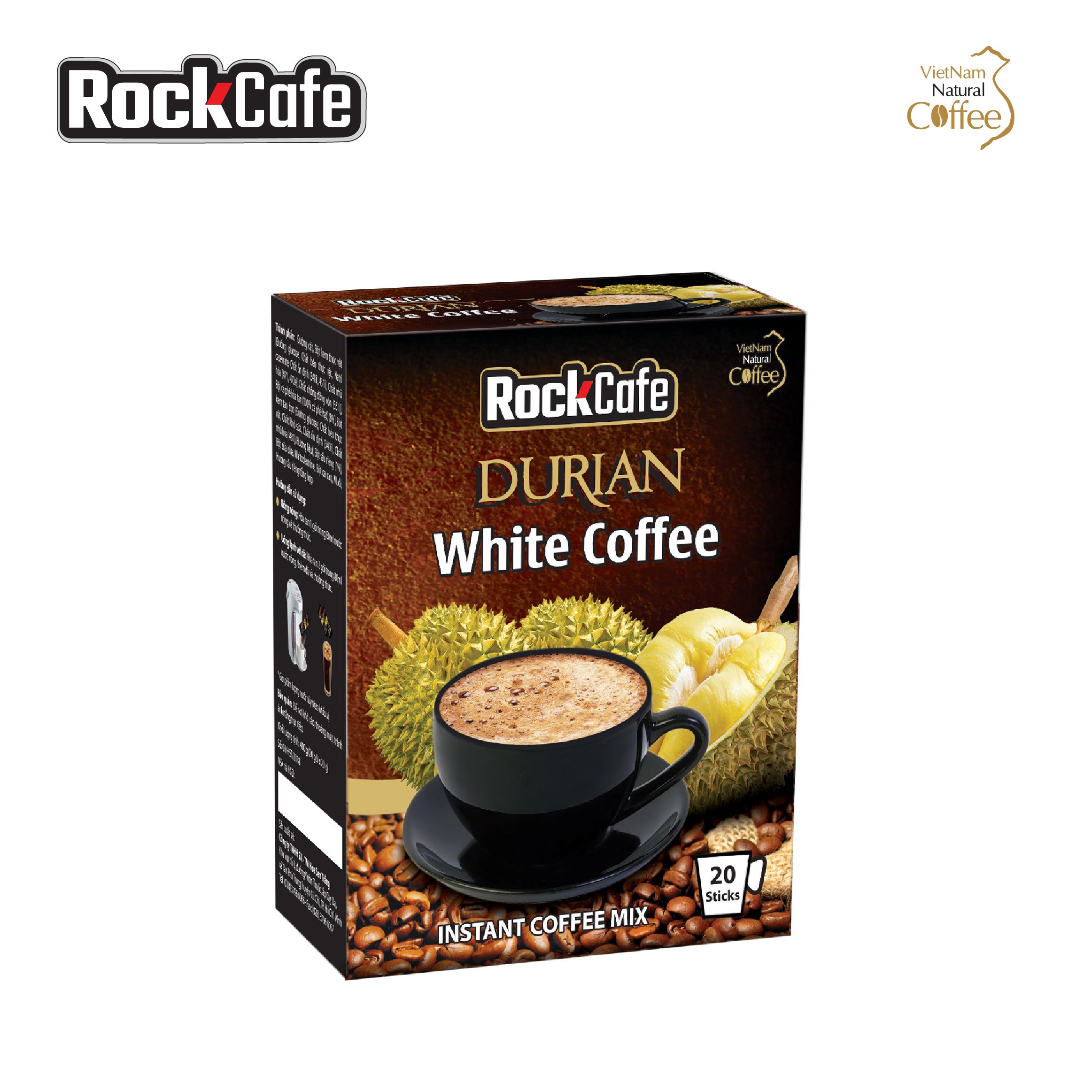 Hộp 20 gói Cà phê Sầu riêng ROCKCAFE (20g/gói)