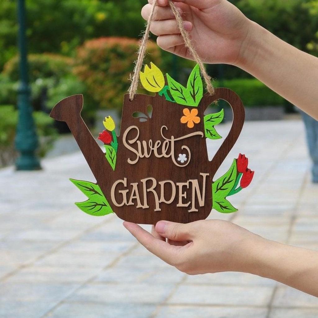 Bảng biển gỗ decor trang trí SWEET GARDEN, quà tặng người thân ,gia đình