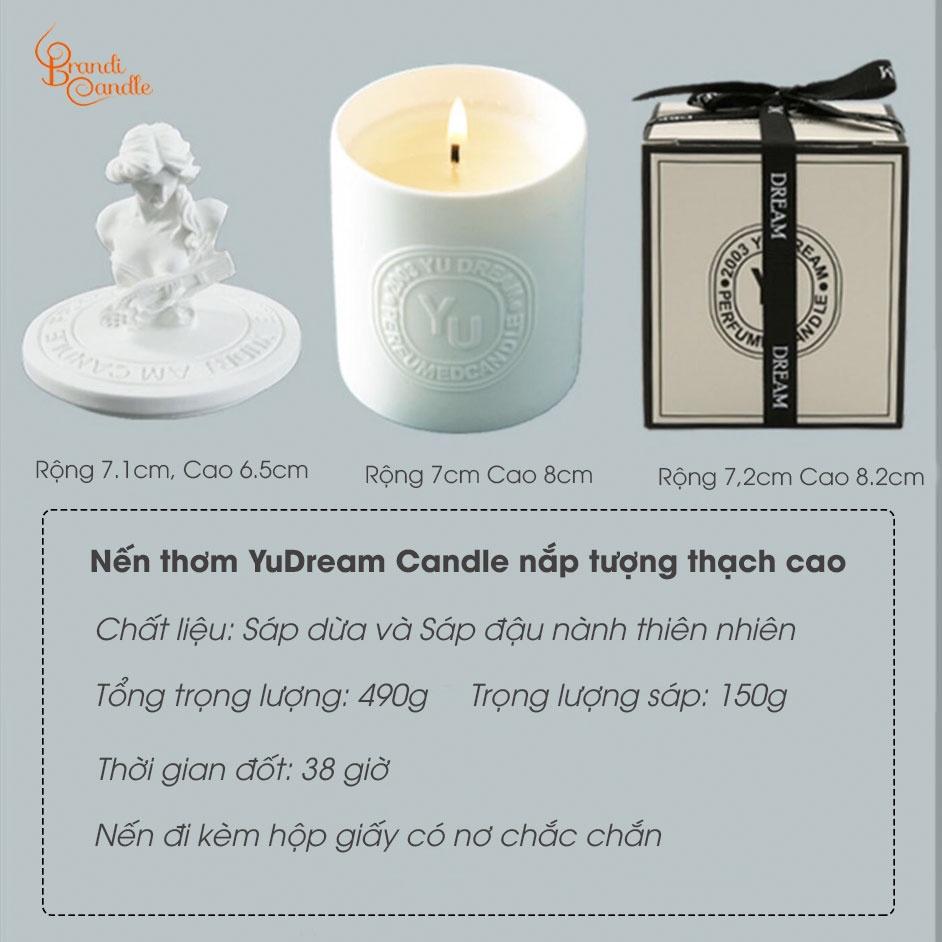 Nến thơm YuDream Candle nắp tượng hộp giấy đính nơ xinh xắn