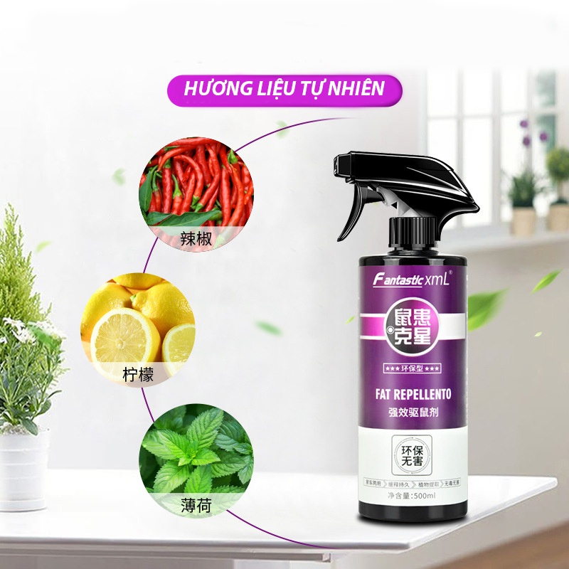 Bình xịt đuổi chuột, chống chuột buồng máy xe hơi Fantasic Kellian dung tích 500ml