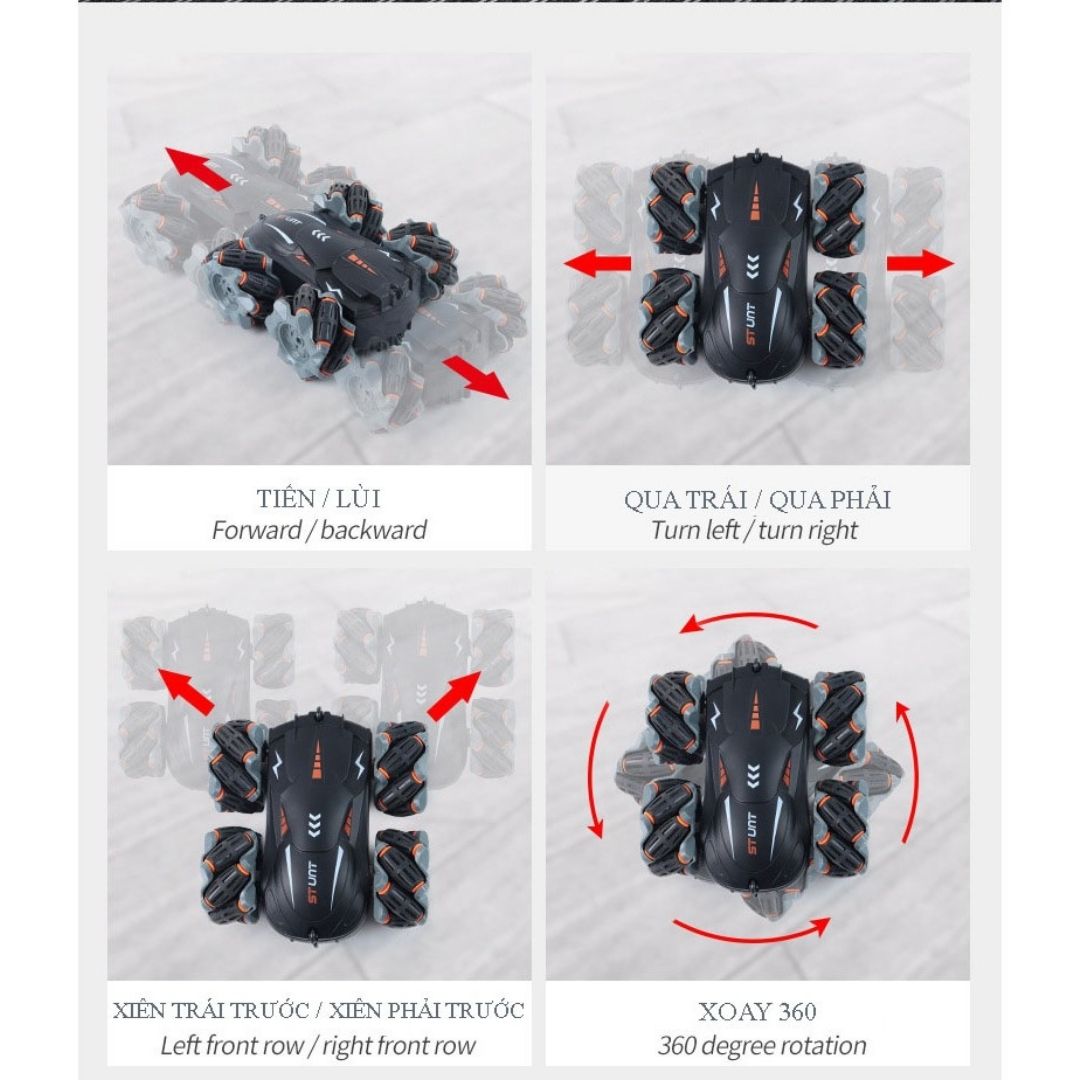 Xe điều khiển từ xa, Xe Địa hình Xoay 360 độ drift Xe đồ chơi vượt mọi địa hình