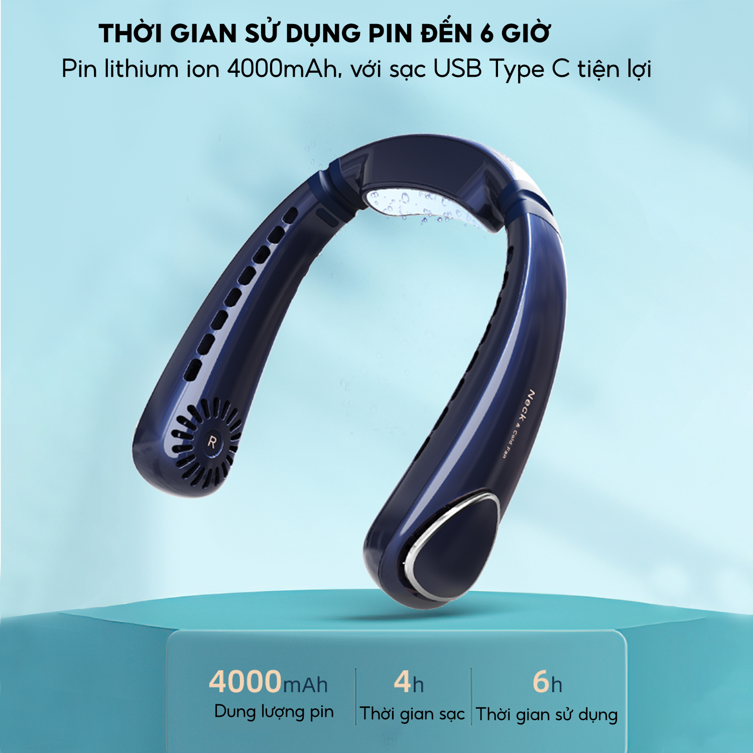 Quạt đeo cổ sò lạnh Half Horse với cục sò lạnh trang bị chip điện lạnh, giảm tức thì tới 20 độ chỉ sau 3 giây, thổi bay cơn nóng. Hàng chính hãng