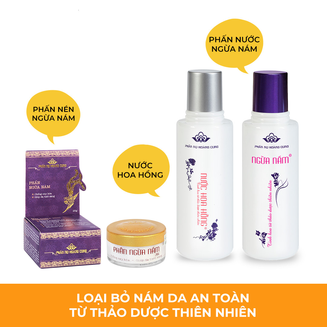 Combo Bộ Mỹ Phẩm Ngăn Nám Trang Điểm Nâng Cao Phấn Nụ Hoàng Cung + Bông Phấn Mềm Mịn Chính Hãng.