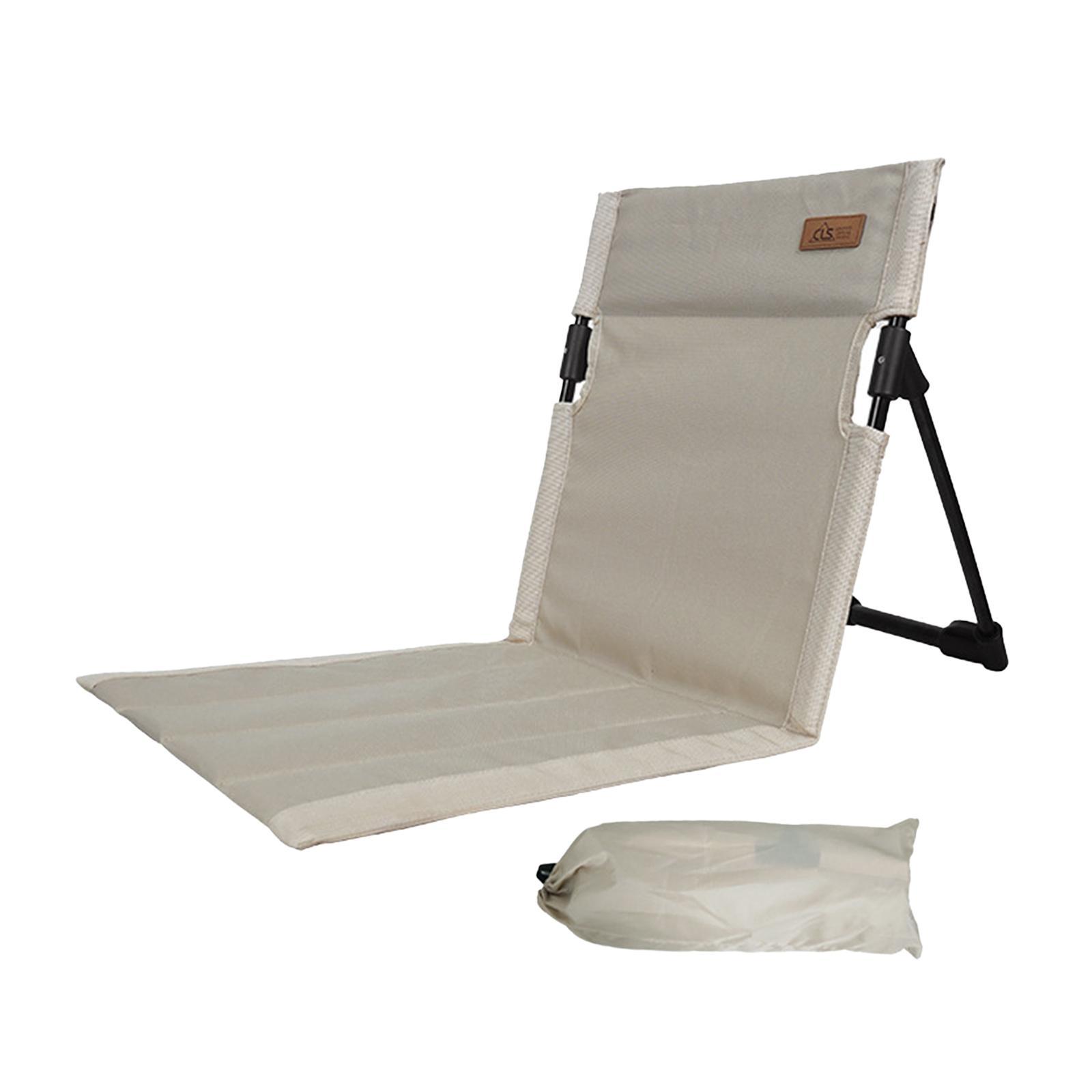 Beach Chair with Back Support Beach Mat Lounge Chair Portable Foldable Chair