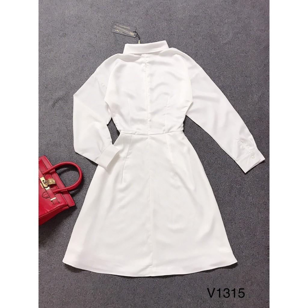 Váy sơ mi trắng nhún eo V1315 - ĐẸP SHOP DVC