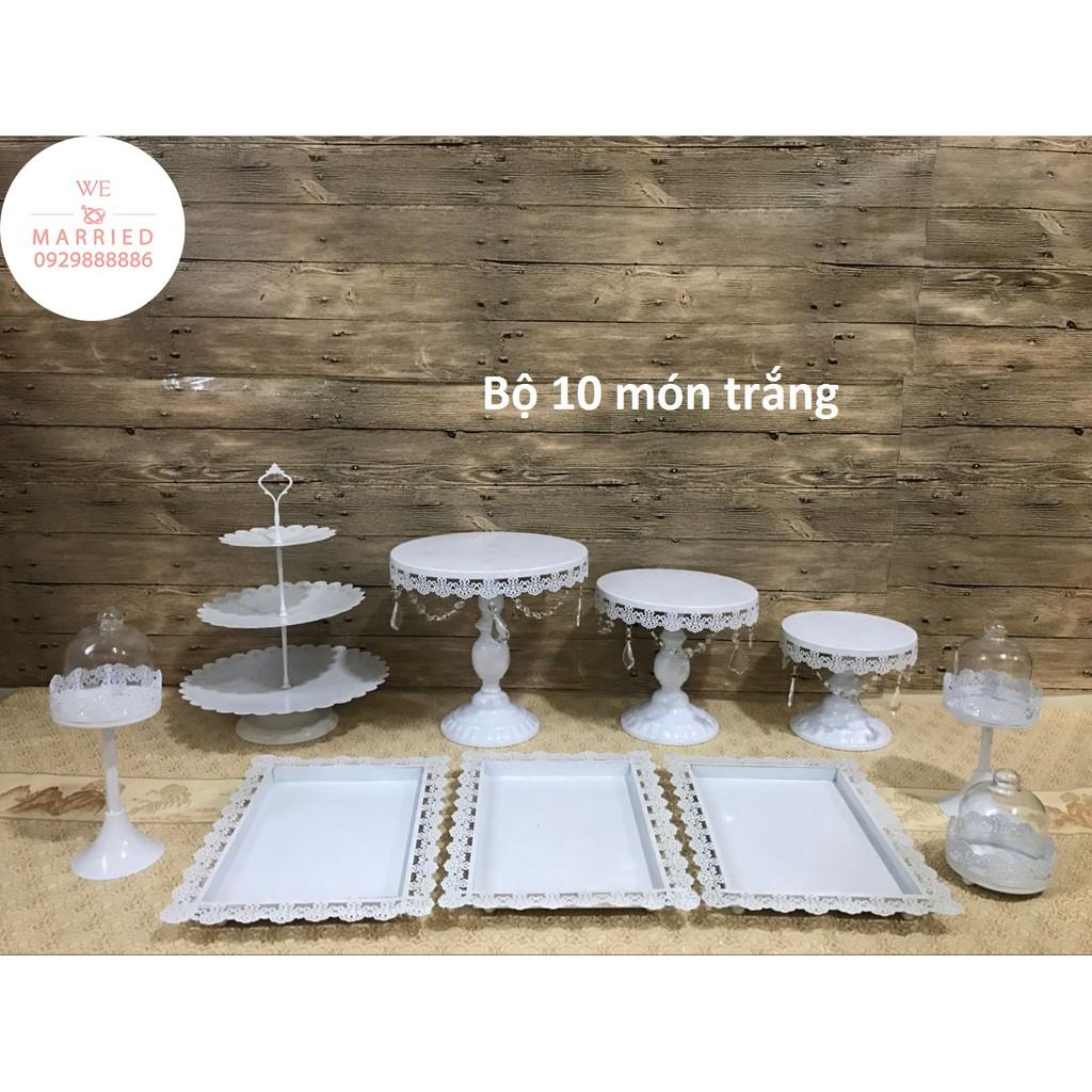 Bộ Khay Bánh 10 Món Trắng