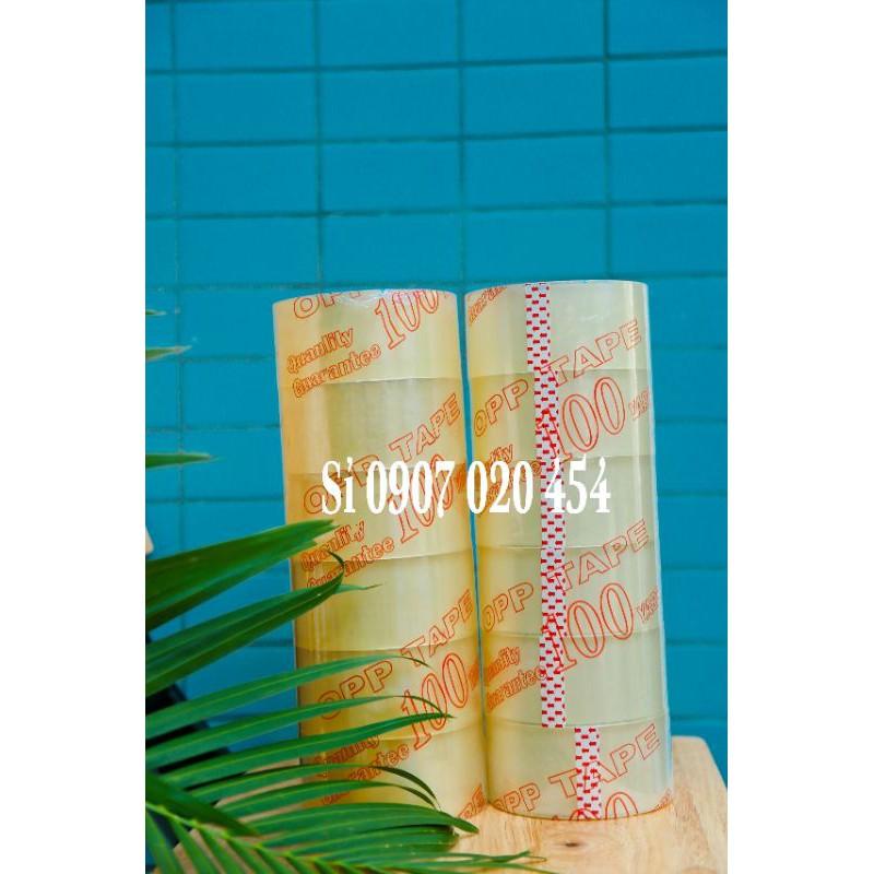Băng keo đóng hàng trong/đục siêu dính, siêu dai 100yard /1kg cây 6 cuộn lõi 4li