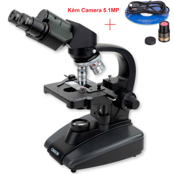 Hình ảnh Kính hiển vi hai mắt cao cấp soi tinh trùng, vi khuẩn, tế bào Carson MS-170 (40-1600X) kèm Camera 5.1 MP- Hàng chính hãng