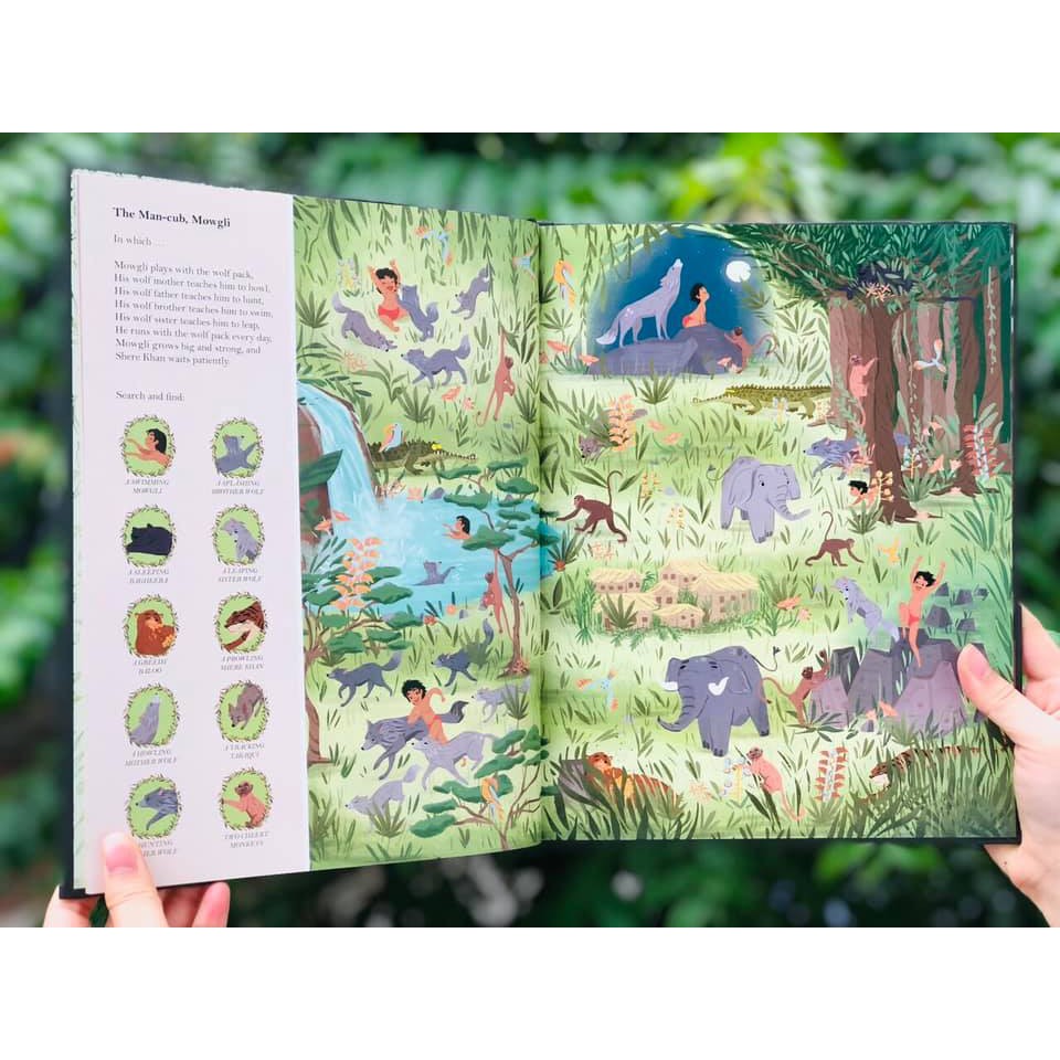 Sách: Search and Find The Jungle Book , cậu bé rừng xanh - Sách Tương Tác - Vừa đọc truyện vừa đóng vai