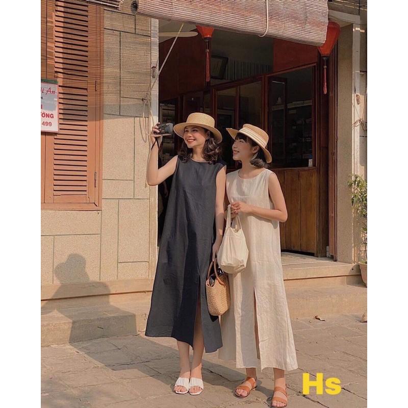 Đầm xuông cổ thuyền sát nách xẻ tà HS58