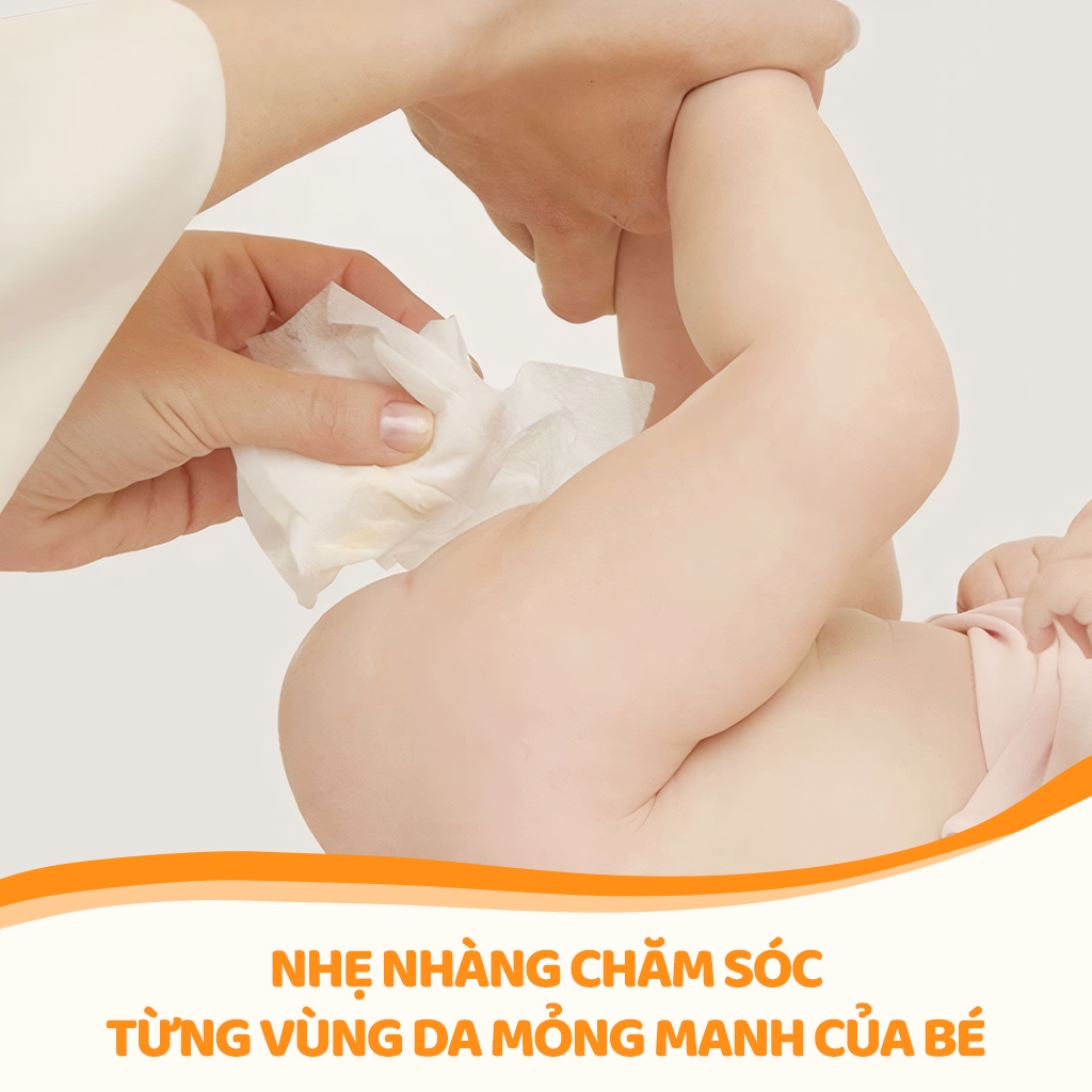 Khăn ướt TopGiaKids thùng 12 bịch an toàn, không cồn, không parabens, không mùi