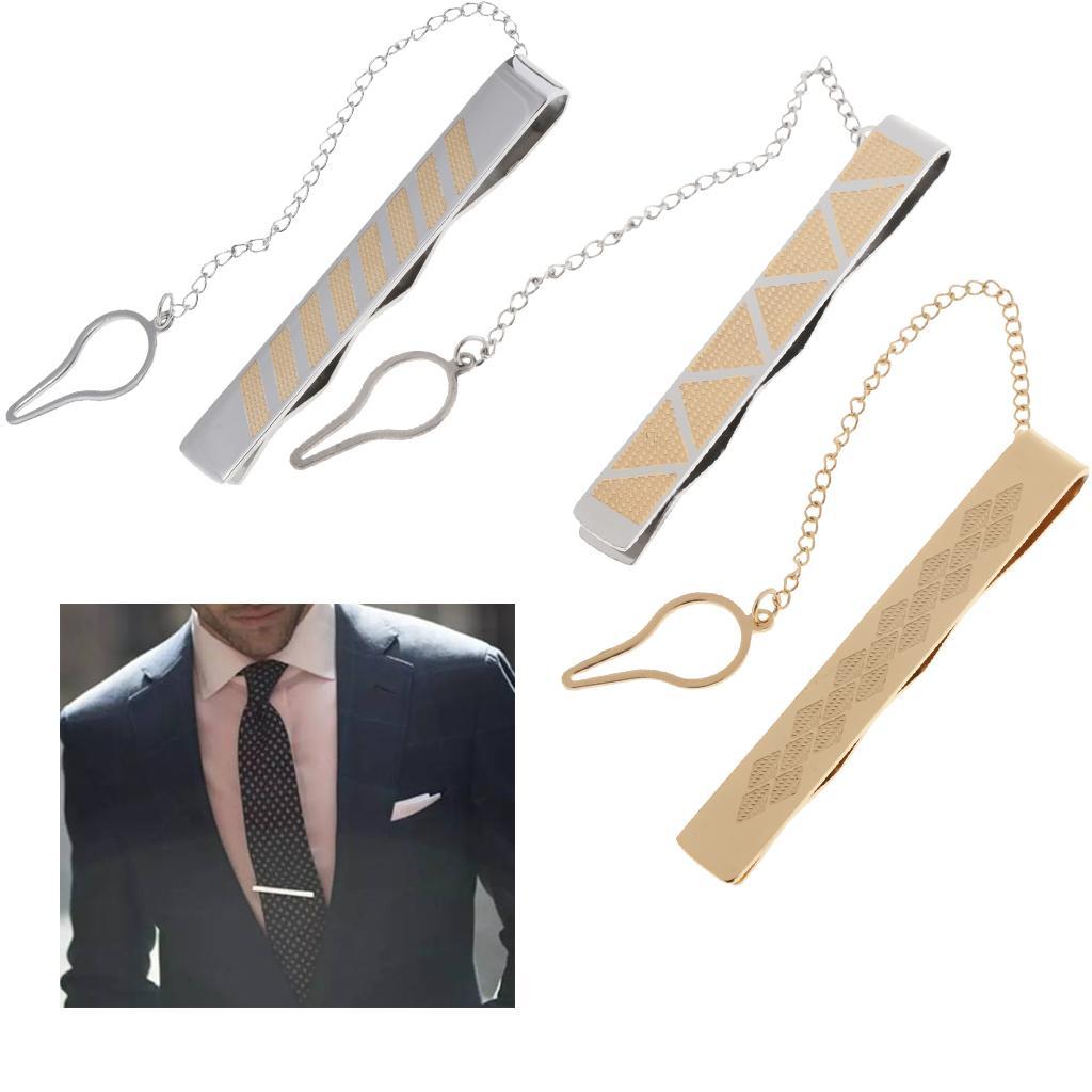 Stainless Steel Formal Necktie Tie Bar Clasp Wedding Mens