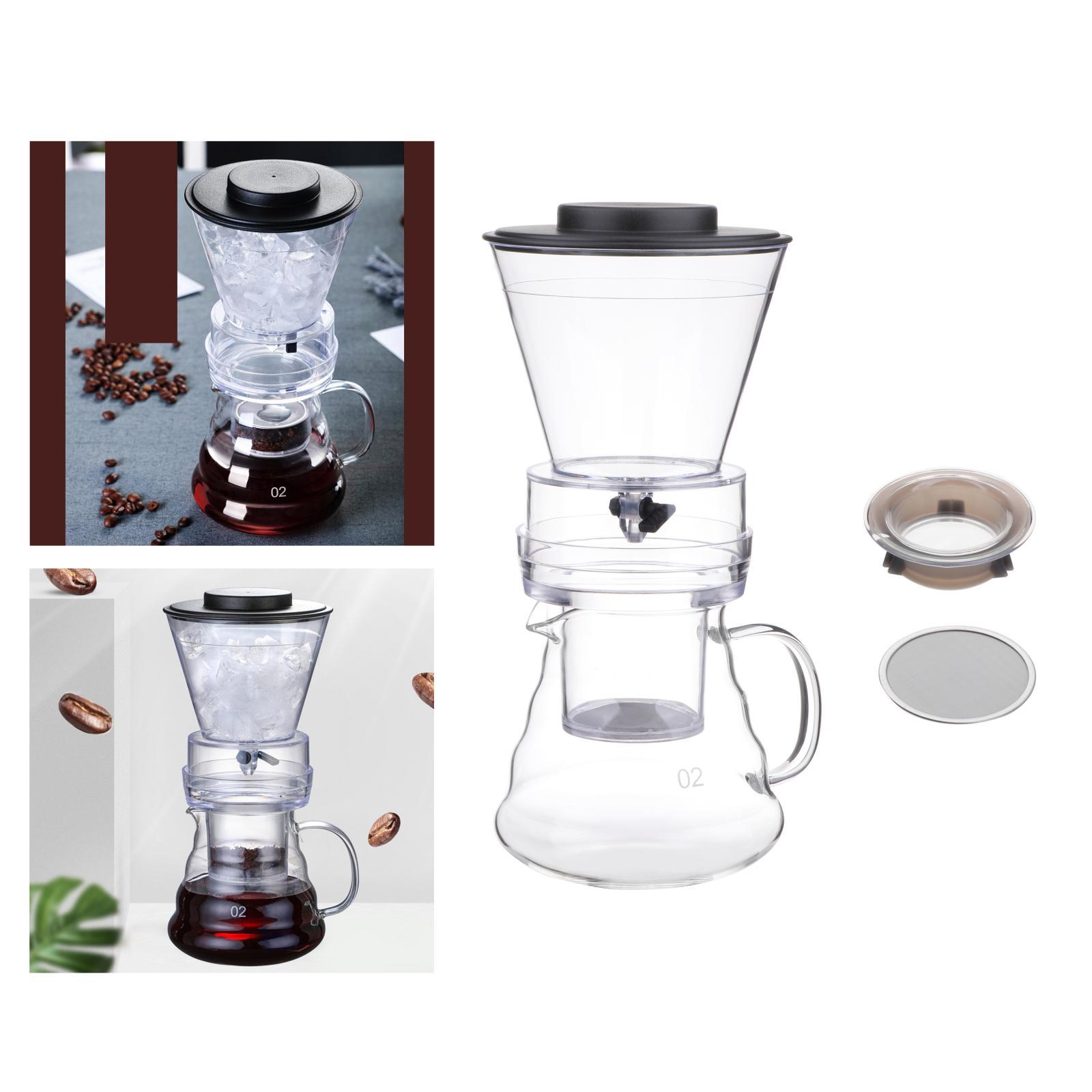 Ice Drip Coffee Dripper Pot w/ Filter & Handle Coffee Kettle Home