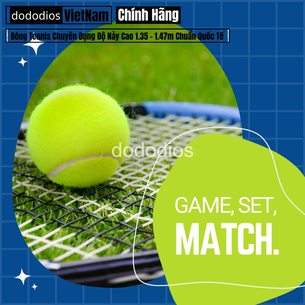 combo 5 quả bóng banh tennis chơi quần vợt cao cấp - độ nảy chuẩn quốc tế - hàng chính hãng dododios