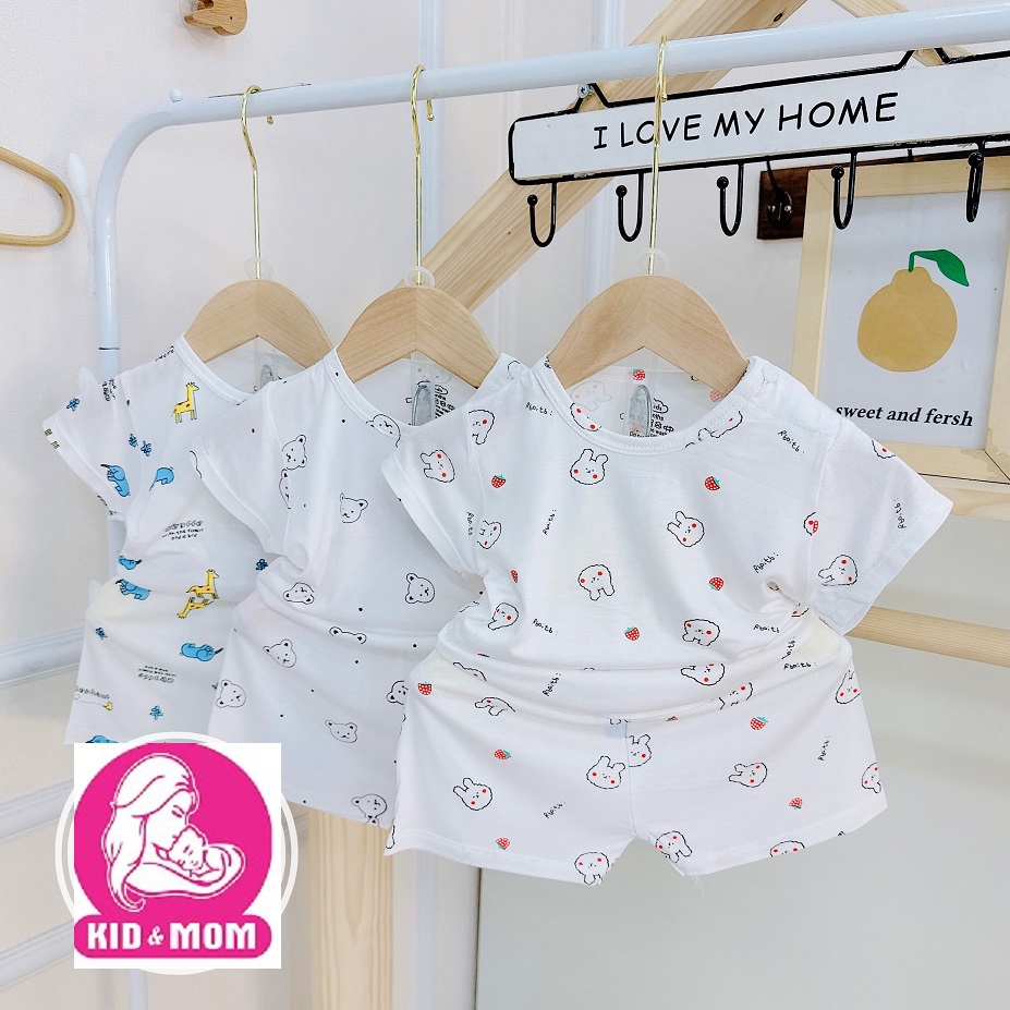 Quần áo thun cộc tay cho bé trai, bé gái hàn quốc cúc vai, quần áo sơ sinh Nga Tuấn