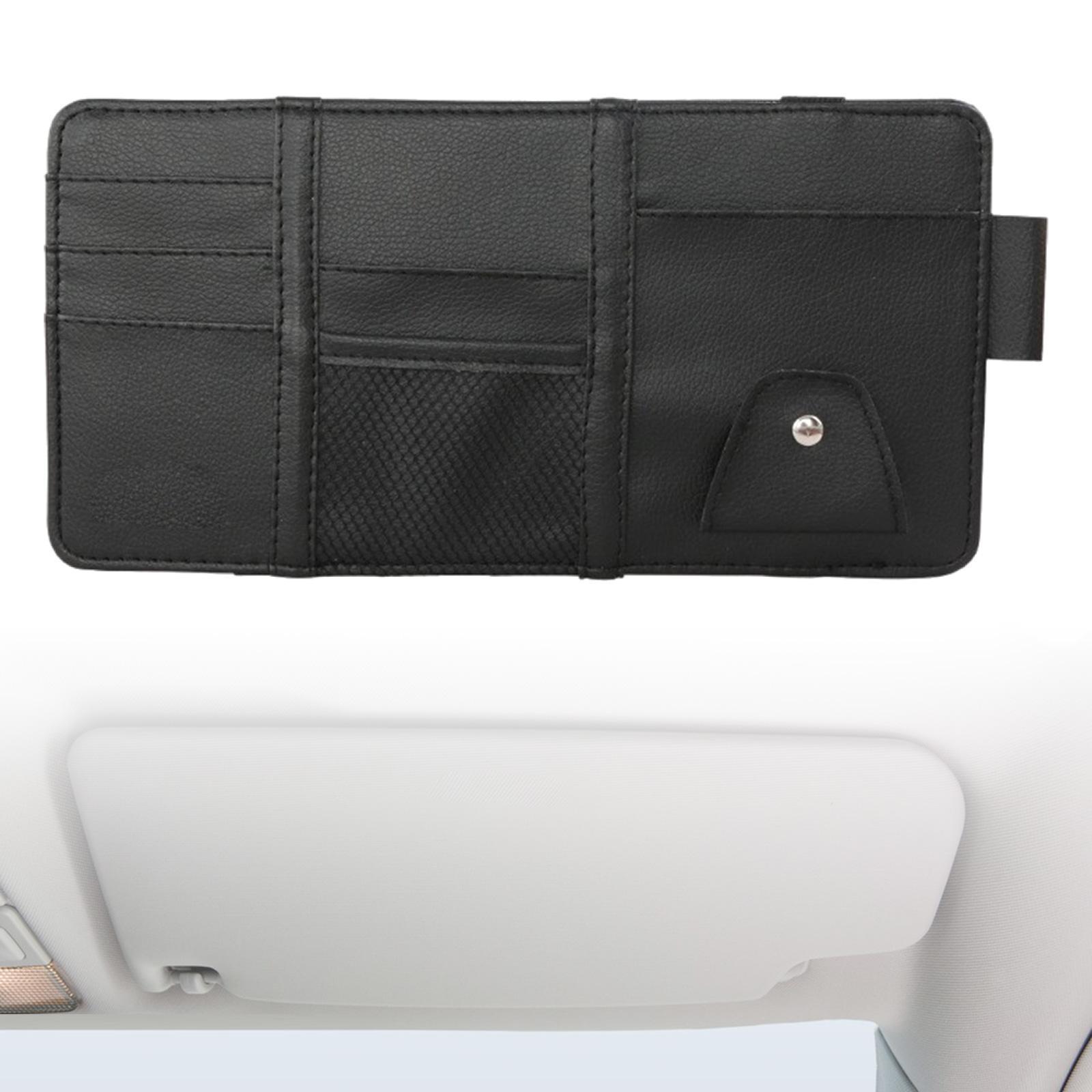 Car Sun Visor Organizer, Storage Pouch Organizer Car Visor  Interior Accessories Glasses Holder for Card, Pen, Key, Glasses