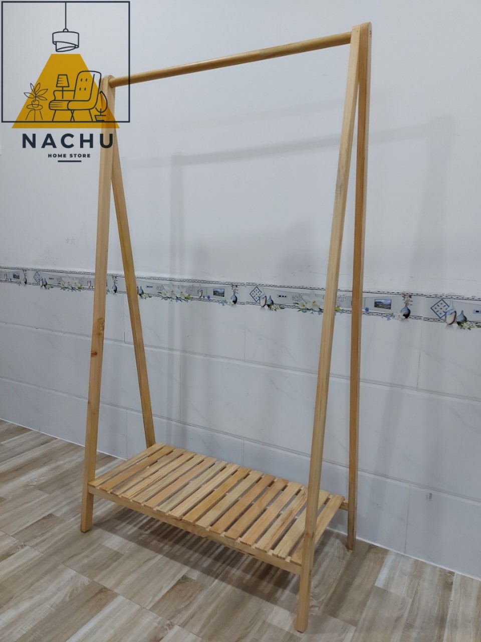 Kệ Chữ A, Giá Treo Quần Áo Gỗ 1 Tầng - Kệ Gỗ Cây Sào Treo Quần Áo Lắp Ráp Dễ Dàng - Nội Thất Phòng Ngủ - Gỗ Tự Nhiên