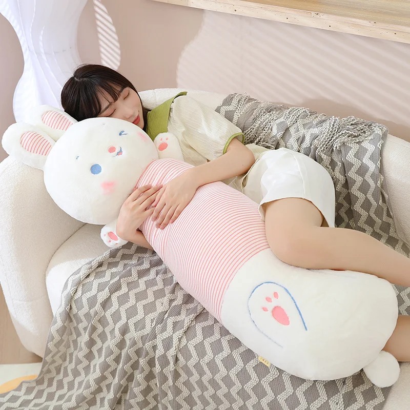 Thú nhồi bông thỏ biểu cảm nháy mắt đáng yêu - Size từ 95cm đến 1m1 - Quà tặng gấu bông thỏ trắng lông mịn làm gối ôm cho bé