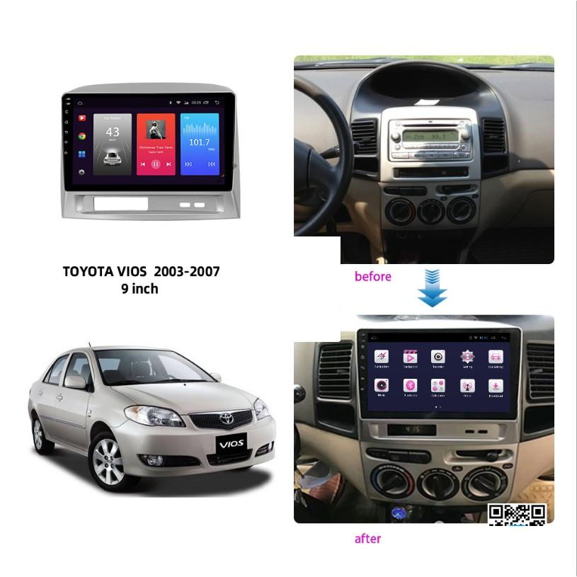 Màn Hình 9 inch Cho Xe VIOS 2003-2007, Đầu DVD Android Tiếng Việt Kèm Mặt Dưỡng Giắc Zin Xe TOYOTA VIOS