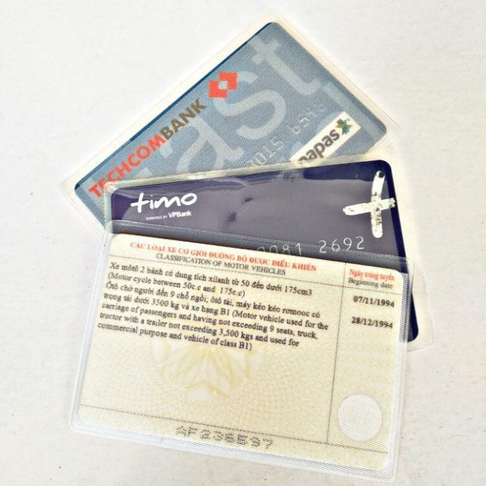 Hình ảnh BỘ 8 vỏ bọc thẻ căn cước bằng lái thẻ tín dụng trong suốt (VBT08)