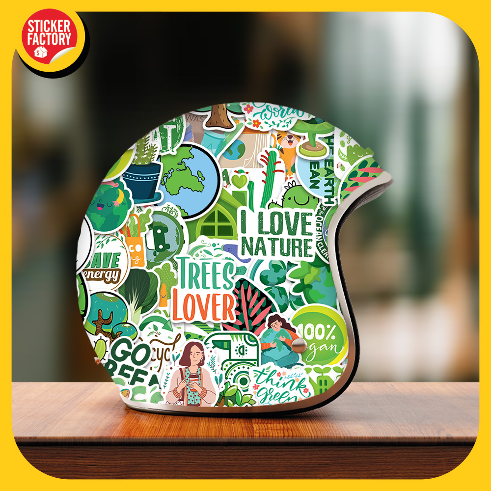 Save our planet - Hộp set 100 sticker decal hình dán dễ thương - STICKER FACTORY