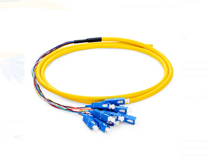 Dây nhảy quang SC UPC 12 Fibers OS2 Single Mode Bunch PVC - Bunch - Xmethod Network - Hàng chính hãng