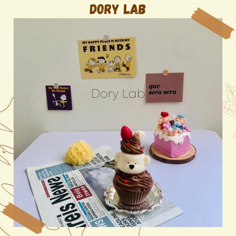 Nến Thơm Cupcake Gấu Con Cute Handmade Không Khói, Quà Tặng, Phụ Kiện Decor - Dory Lab