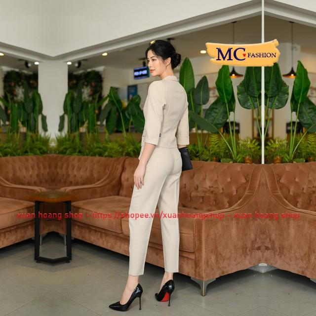 Bộ Vest Nữ Công Sở Dáng Blazer Đẹp Mc Fashion Màu Be, Đen, Kiểu Hàn Quốc Thu Đông Tav389