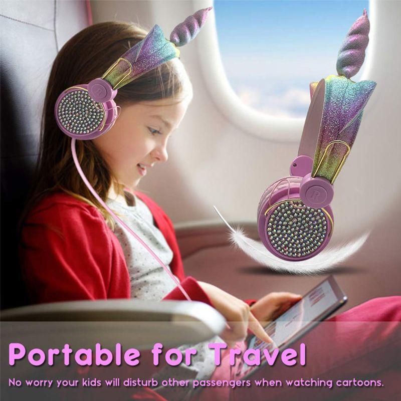 Búp Bê Bất Ngờ Dễ Thương Kỳ Lân Có Dây Tai Nghe Có Micro Âm Nhạc Stereo Tai Nghe Máy Tính Di Động Điện Thoại Tai Nghe Trẻ Em Quà Tặng
