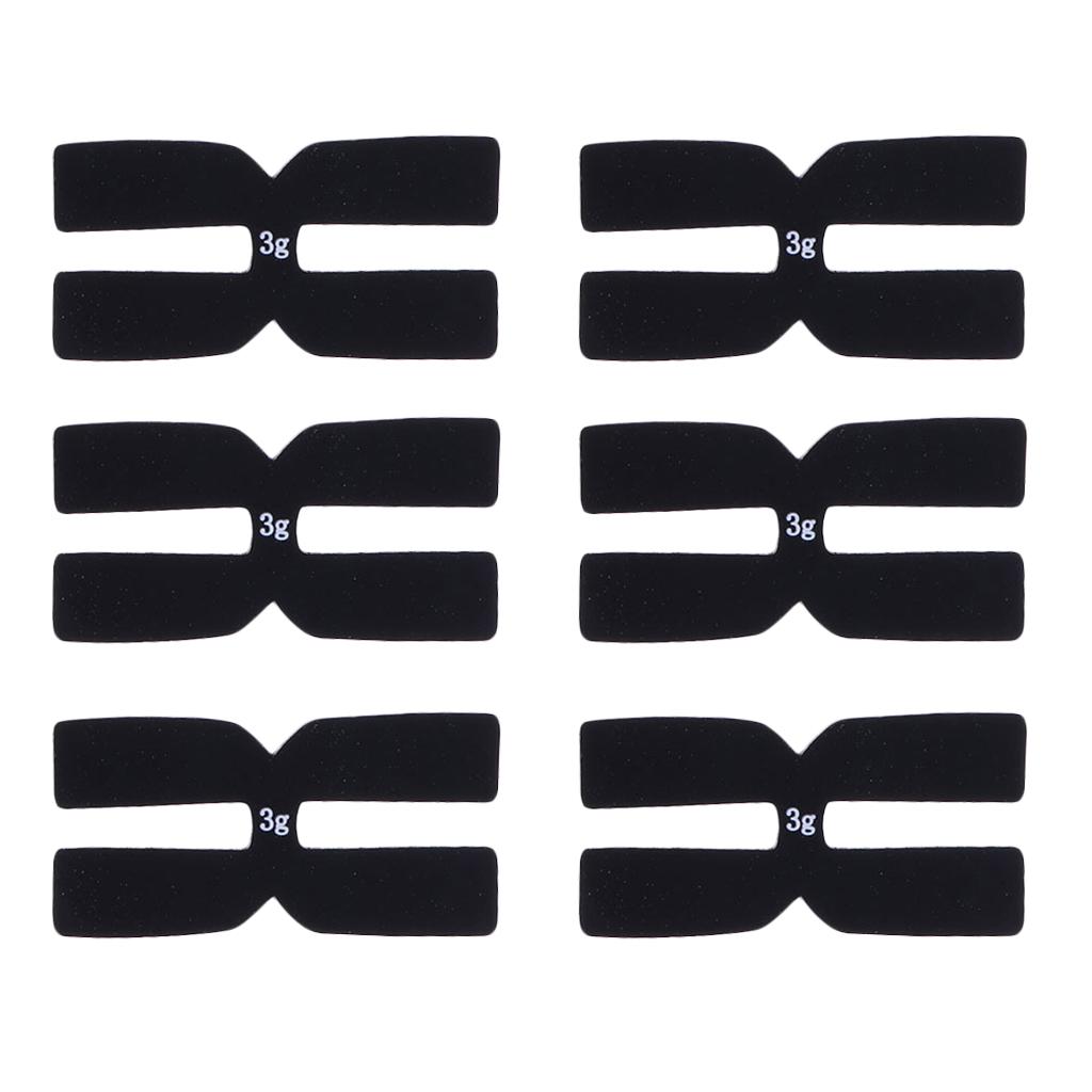 6 Pieces Professional 3g Tennis Racket Balance Bar Silicone H-shaped Weighted Power Strips