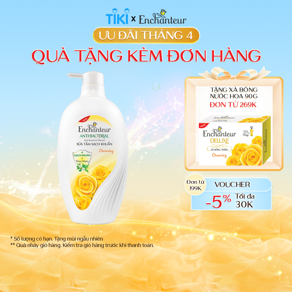 Sữa tắm sạch khuẩn từ thiên nhiên Enchanteur Charming Anti-Bacterial 650gr