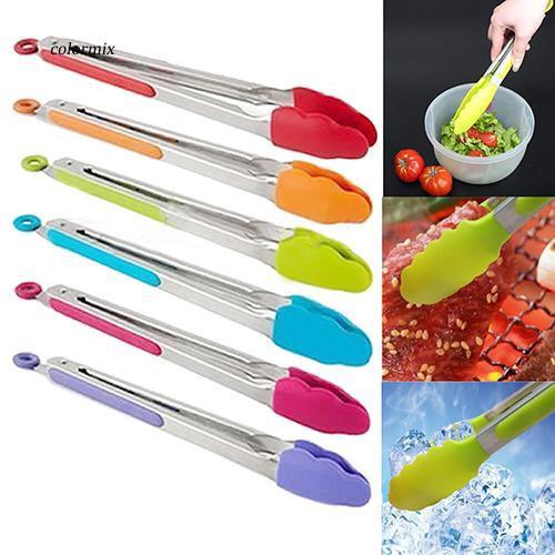 Sử dụng Kẹp gắp thức ăn bằng silicon có tay cầm bằng thép không gỉ
