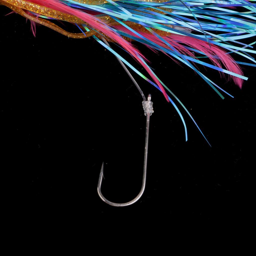 2 Pieces Bionic Jigs Head Lure 14cm Fishing Spoon Squid Skirt Soft Lure Tuna