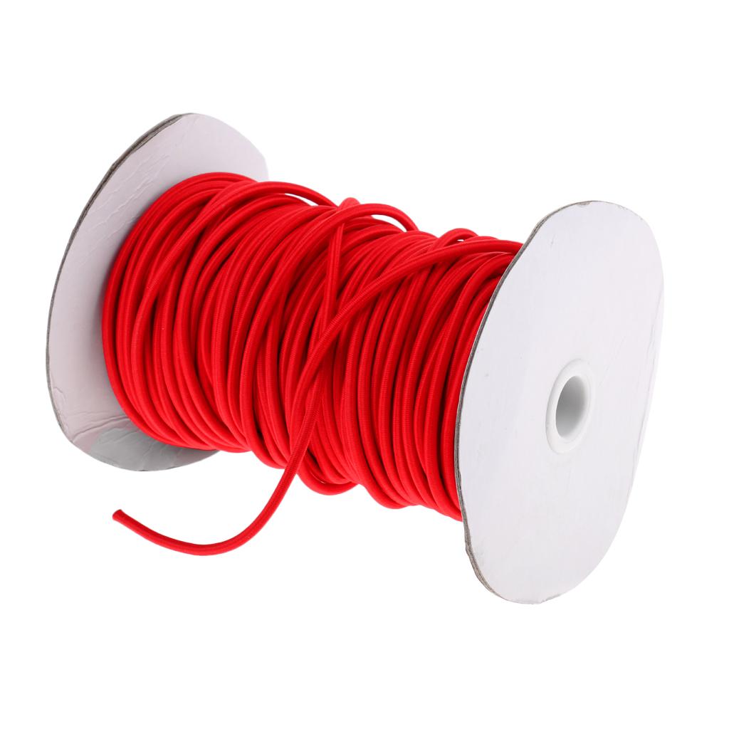 Red 4mm Marine Bungee Rope Shock Cord Car Truck Roof Racks Trailers Boats Kayaks Tie Down 0.5 1 2 3 20 30 50 75m