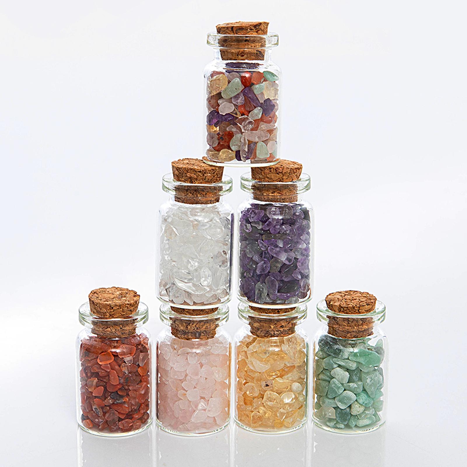 Chai đá tinh thể tự nhiên nhiều màu sắc phong thủy, chai ước nguyện