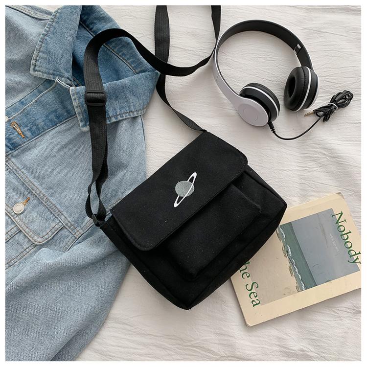 Túi Vải Canvas Đeo Vai Phong Cách Hàn Quốc Dành Cho Nam Nữ - Túi Tote Đeo Chéo Unisex