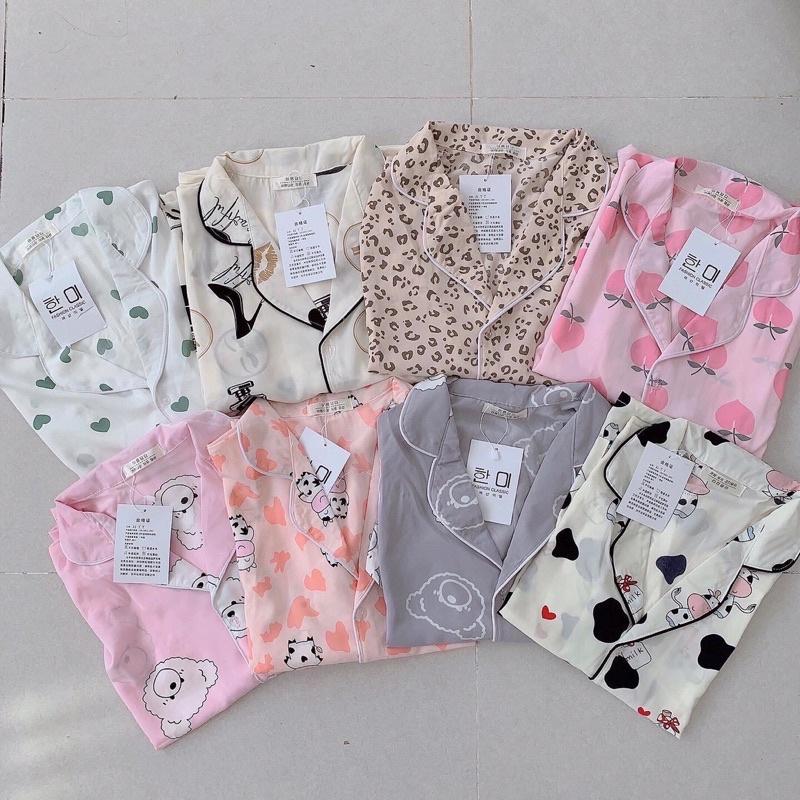 Bộ ngủ Pijama hoạ tiết đáng yêu - Lụa mango