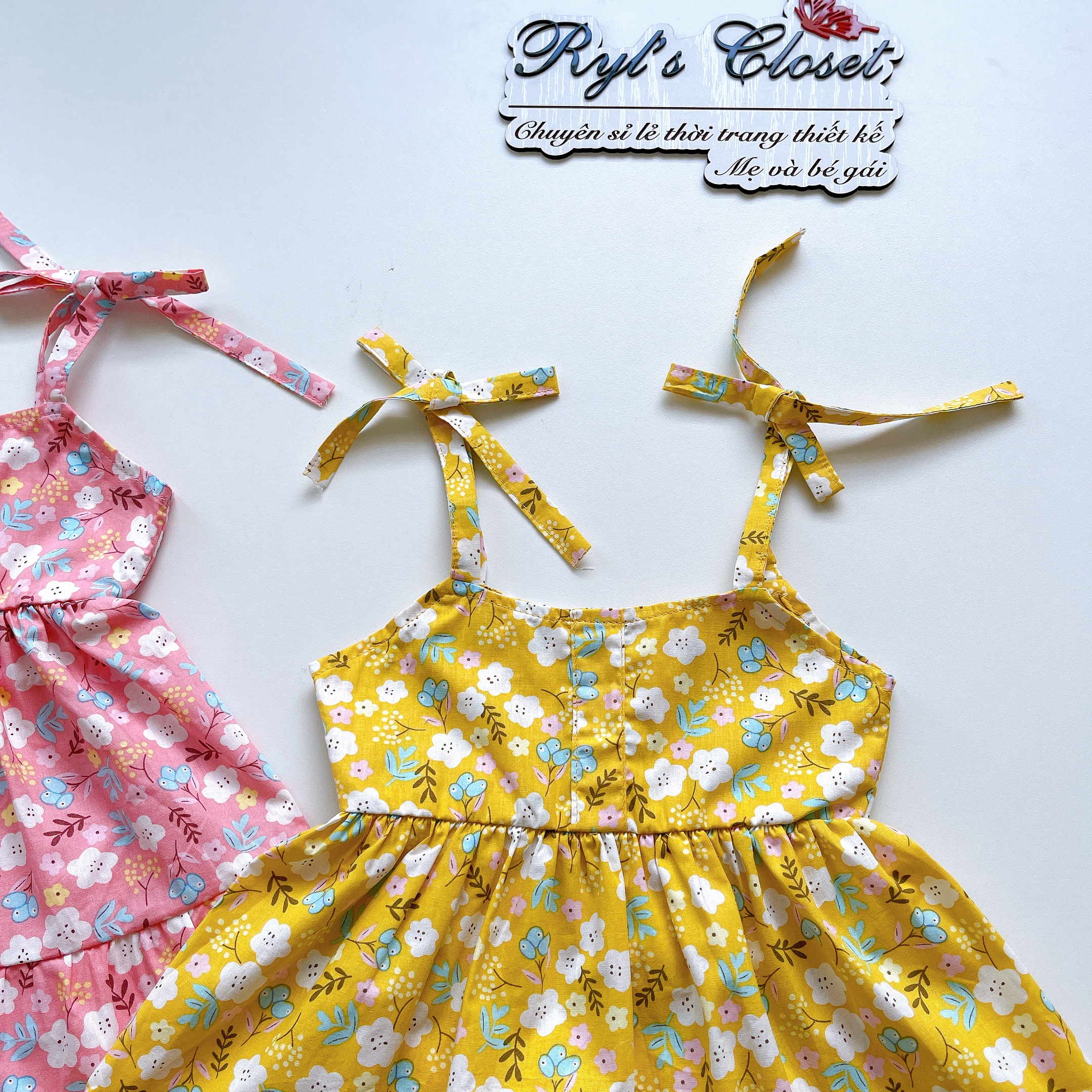Váy Babydoll 2 Dây Bé Gái 4 Đến 28kg, Đầm Bé Gái Chất Thô Hoa Mềm Mát