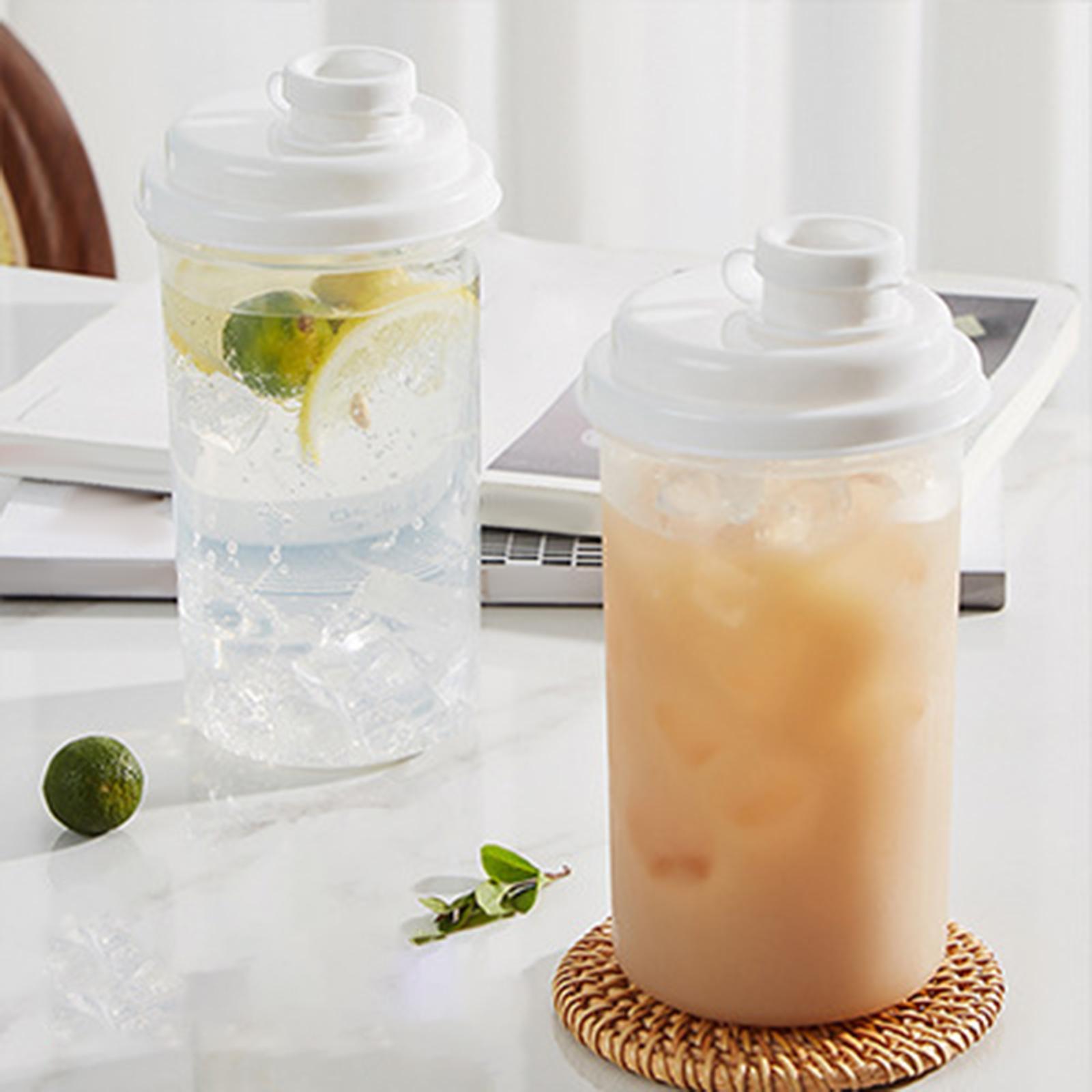 Transparent Drink Cup with Lid Container PP Water Bottle Cold Drink for Tea