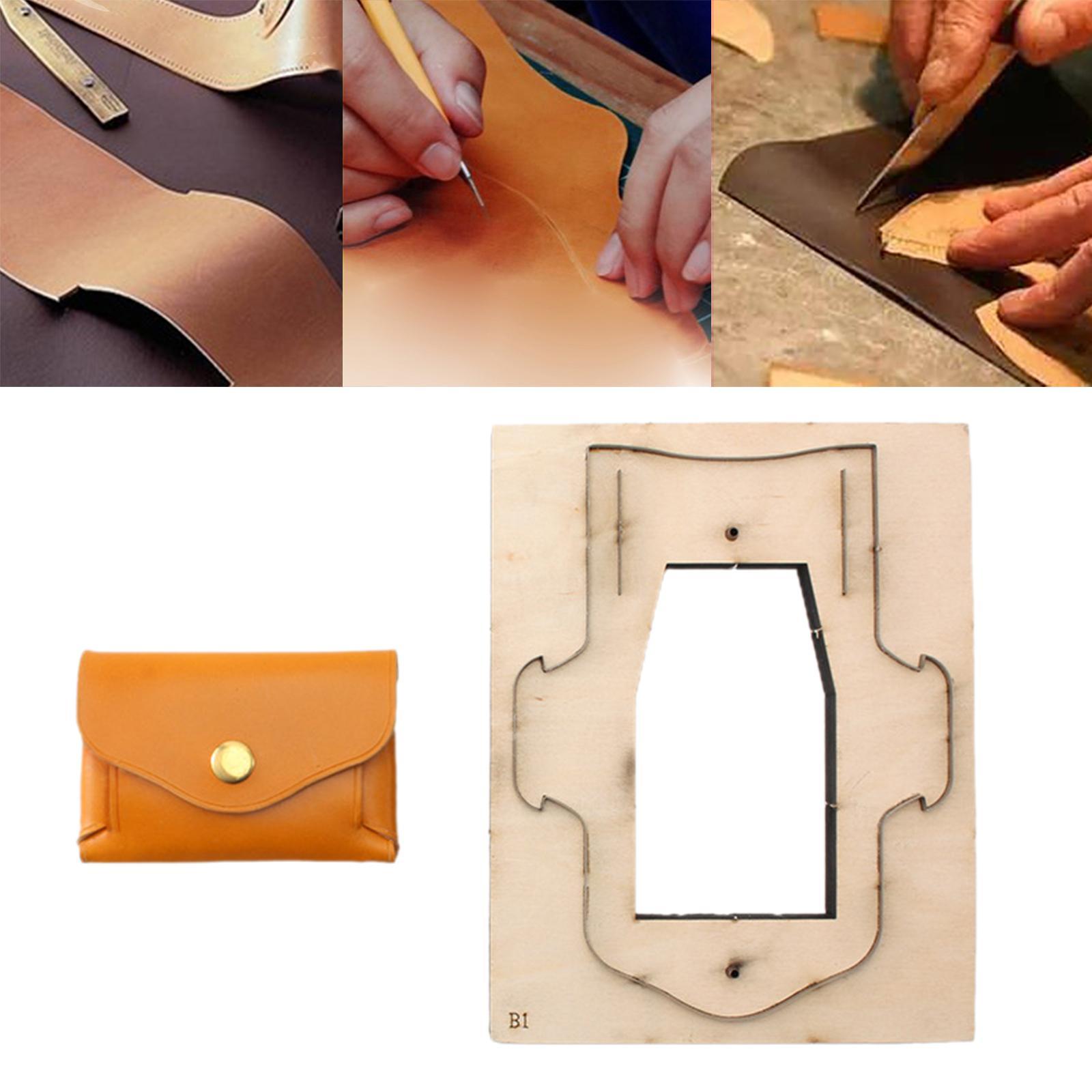 Card Bag Templates Leather Wallet Template Wood Coin Purse Folded Card Holder DIY Making Stencil Leather Cutting Dies Card Holder Templates