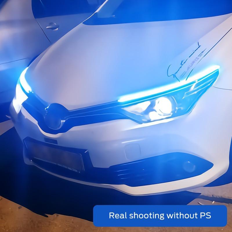 Mới 2 cái Xe Đèn Led Dải Đèn Chạy Ban Ngày Dải Đèn Pha Tự Động Linh Hoạt Đèn Pha Trang Trí Đèn Vàng 12 V 30 cm 45 cm 60 cm