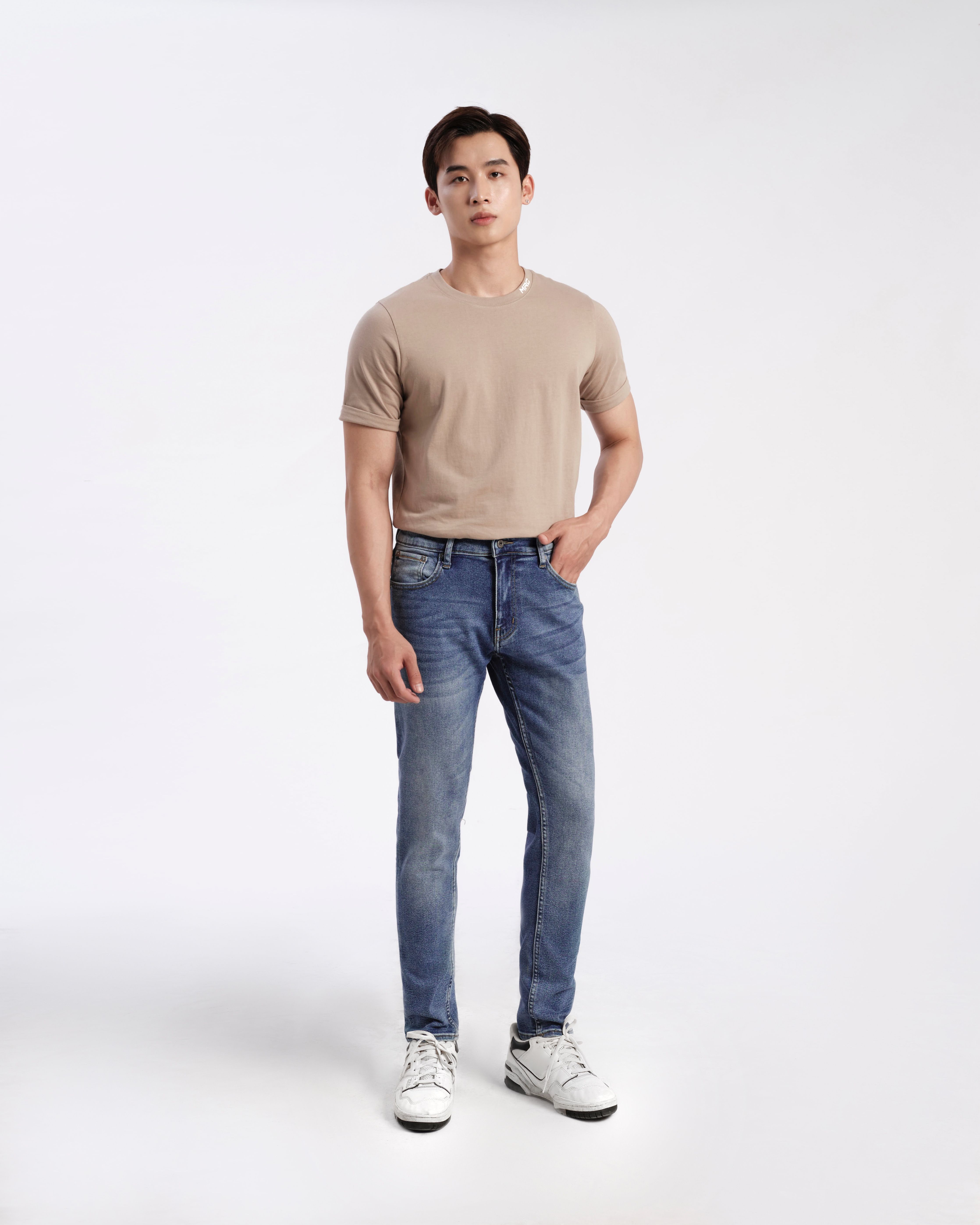 Quần jean nam xanh cao cấp MENFIT 0532 chất denim co giãn nhẹ 2 chiều, chuẩn form, thời trang