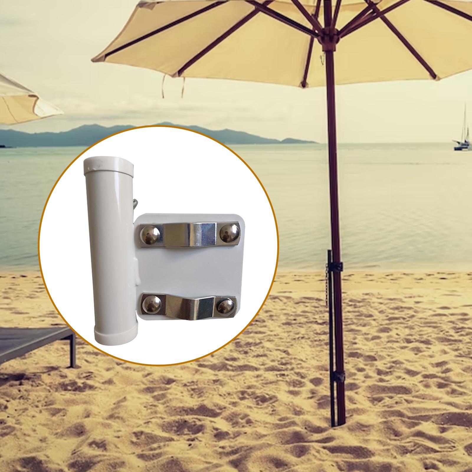 1 Piece Garden Umbrella Clamp Holder metal heavy duty umbrella Mount Clip Parasol Holder Sturdy Bracket Fixed Clip for Deck Railing Outdoor Fence