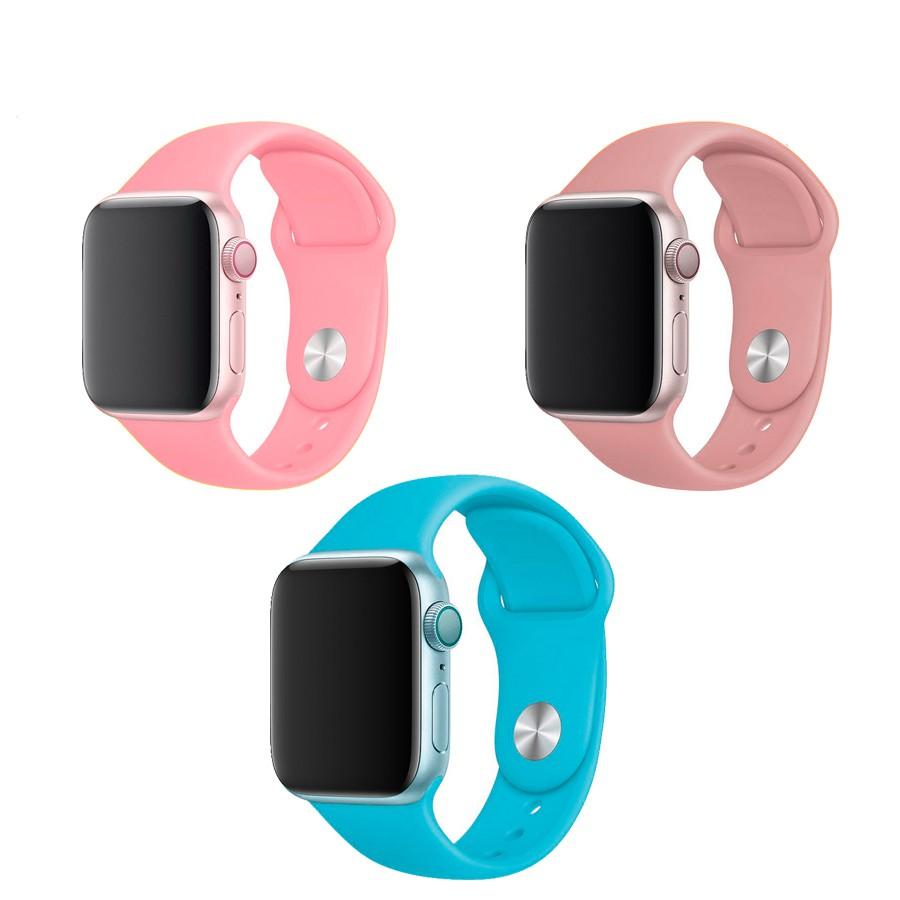 Dây đeo silicone cao cấp cho Apple Watch màn hình 42-44mm - Trắng