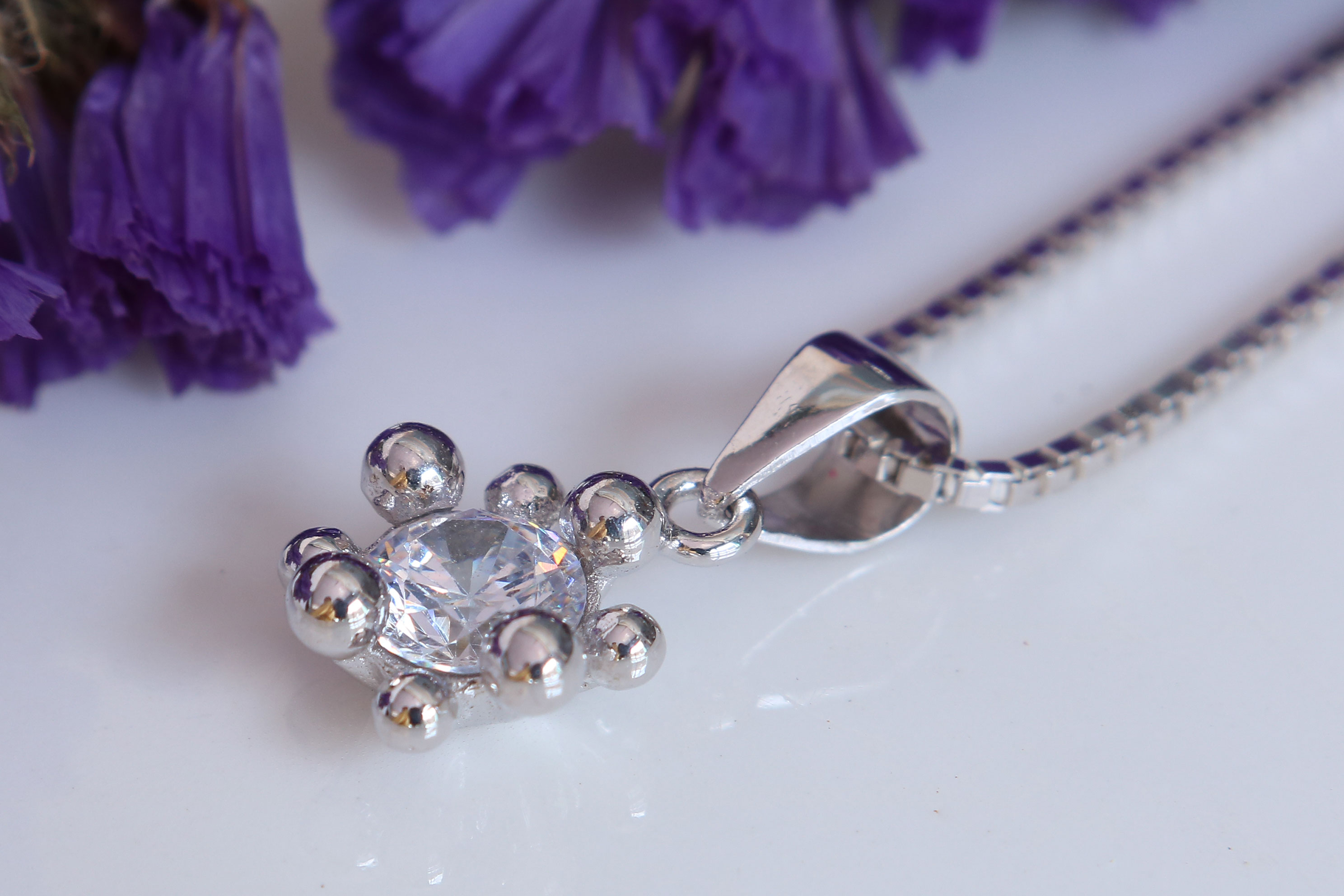 Mặt dây chuyền bạc nữ Diamond Star
