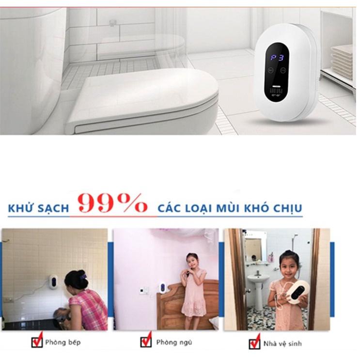 Máy lọc không khí mini ozone ion âm 5 chế độ khử mùi hôi nhà vệ sinh toilet nhà bếp phòng ngủ mùi chó mèo