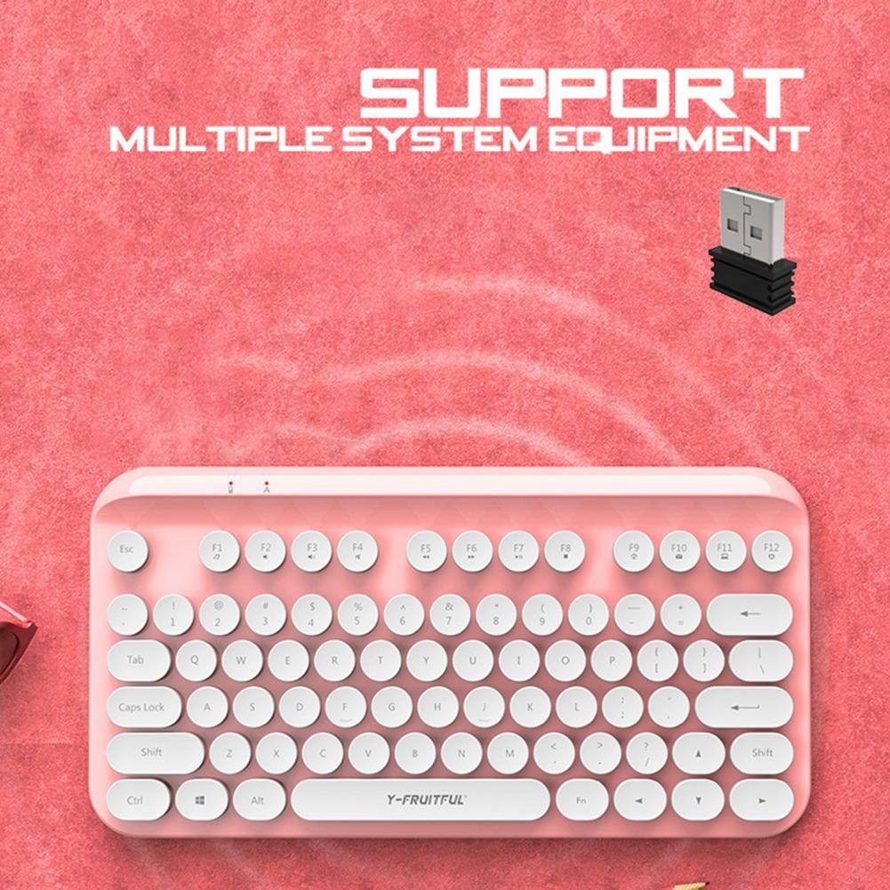 Bàn Phím Không Dây Truyền Tải Ổn Định Sạc Ergonomic 2.4GHz 75 Phím Bàn Phím Bluetooth Tương Thích Dành Cho Windows XP/7/8/10