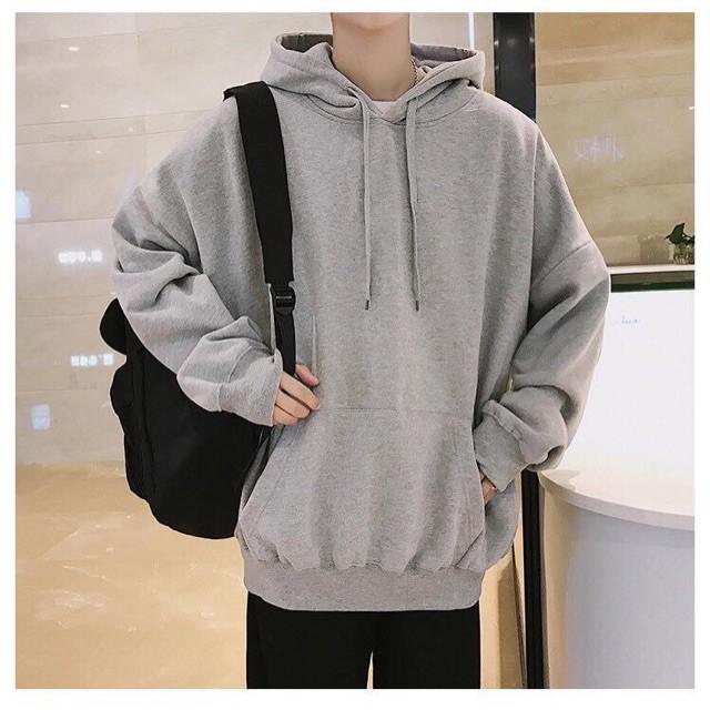 Áo hoodie xám trơn unisex - áo khoác nỉ bông hoodie basic gray - hoodie chui đầu thời trang nam nữ phong cách