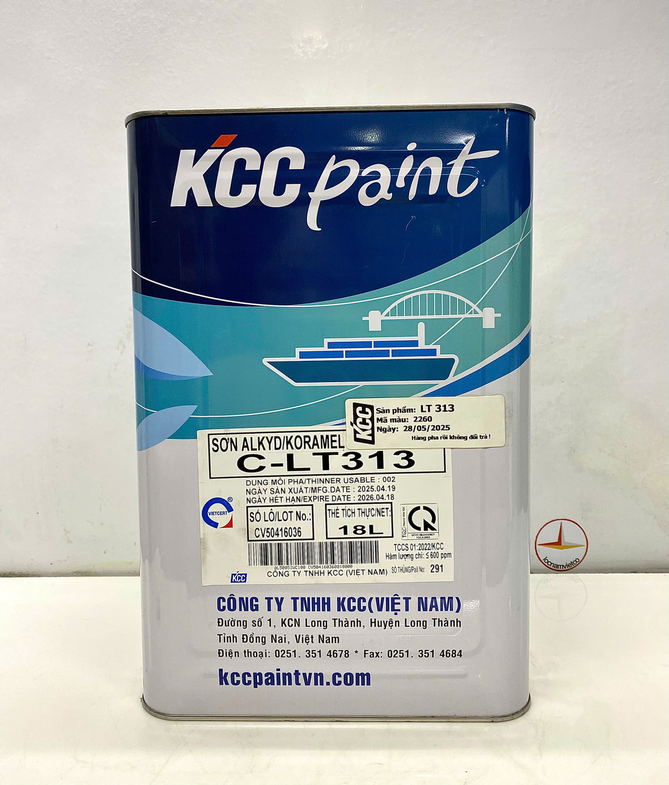 Sơn Alkyd KCC LT313 Base C màu nâu đỏ 2260 _18L